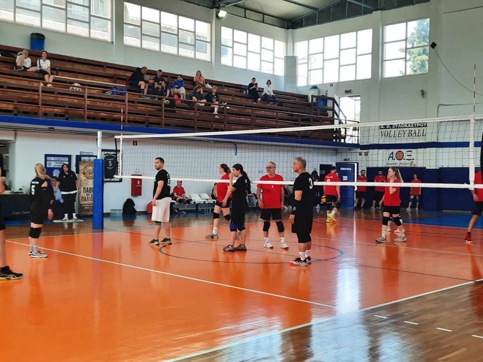 Players during a volleyball match at the tournament
